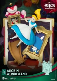 Disney Alice In Wonderland Alice Story Book Closed Box Figure Golden