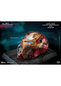 LED Light Up Battle Damaged Iron Man Helmet (Red) Rolodapi - Machinegun