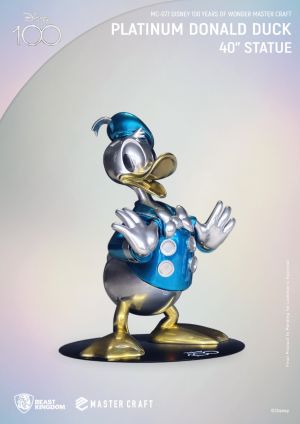 MC-077 Disney 100 Years of Wonder Master Craft Platinum Donald Duck 40" Statue