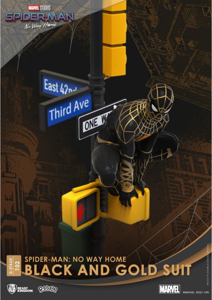 Beast-Kingdom USA | Diorama Stage-102-Spider-Man: No Way Home-Black and  Gold Suit