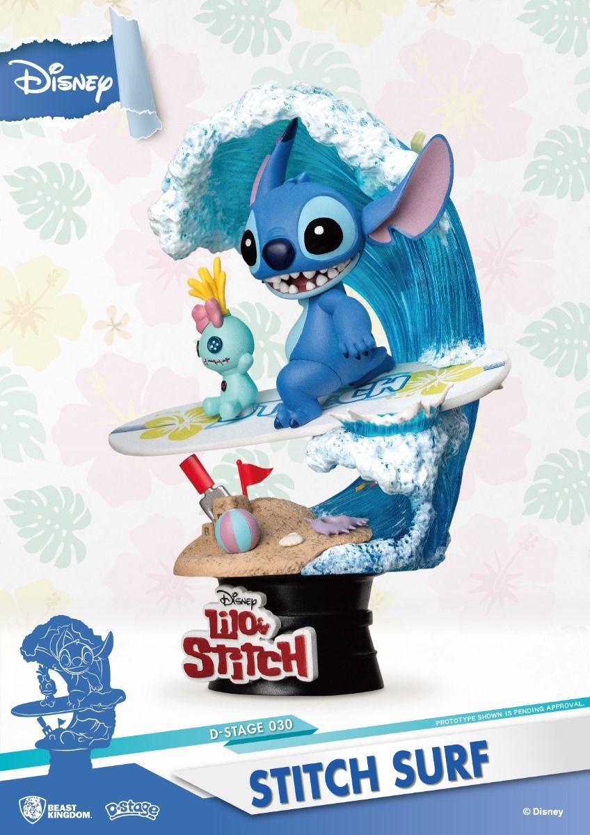 Disney Lilo And Stitch 4 Surfer Stitch Mini Pvc Figure Figurine Cake  Topper Collectible Toy 