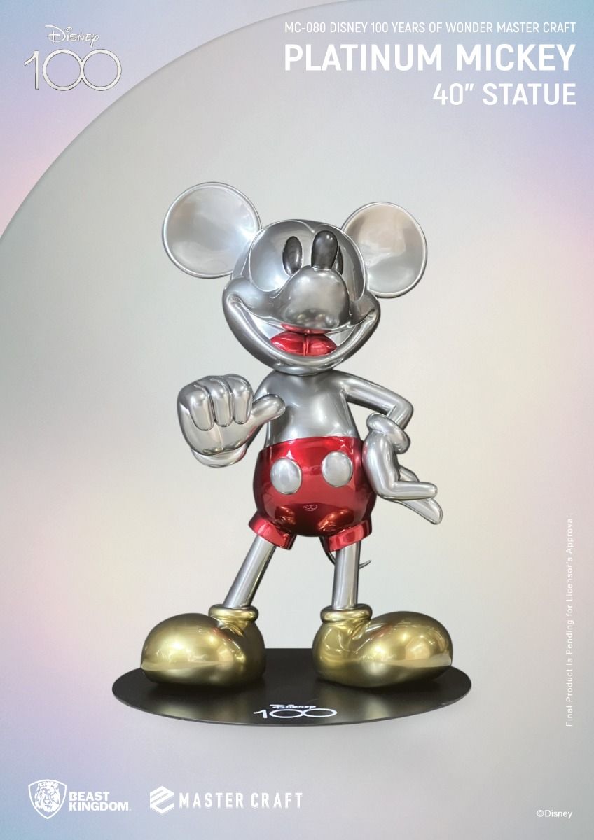 MC-080 Disney 100 Years of Wonder Master Craft Platinum Mickey 40 Statue -  Beast-Kingdom USA