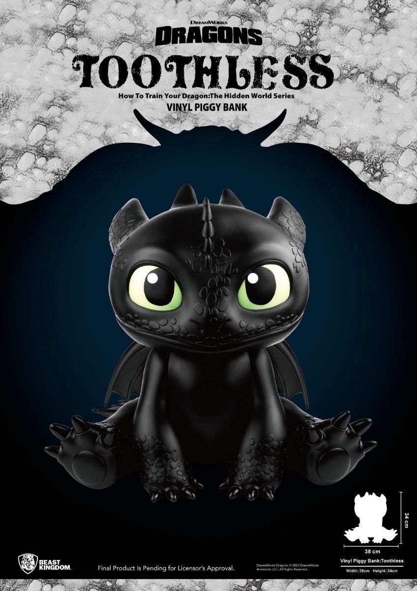 Beast-Kingdom USA  VBP-010 How to Train Your Dragon Series Vinyl Piggy  Bank Toothless