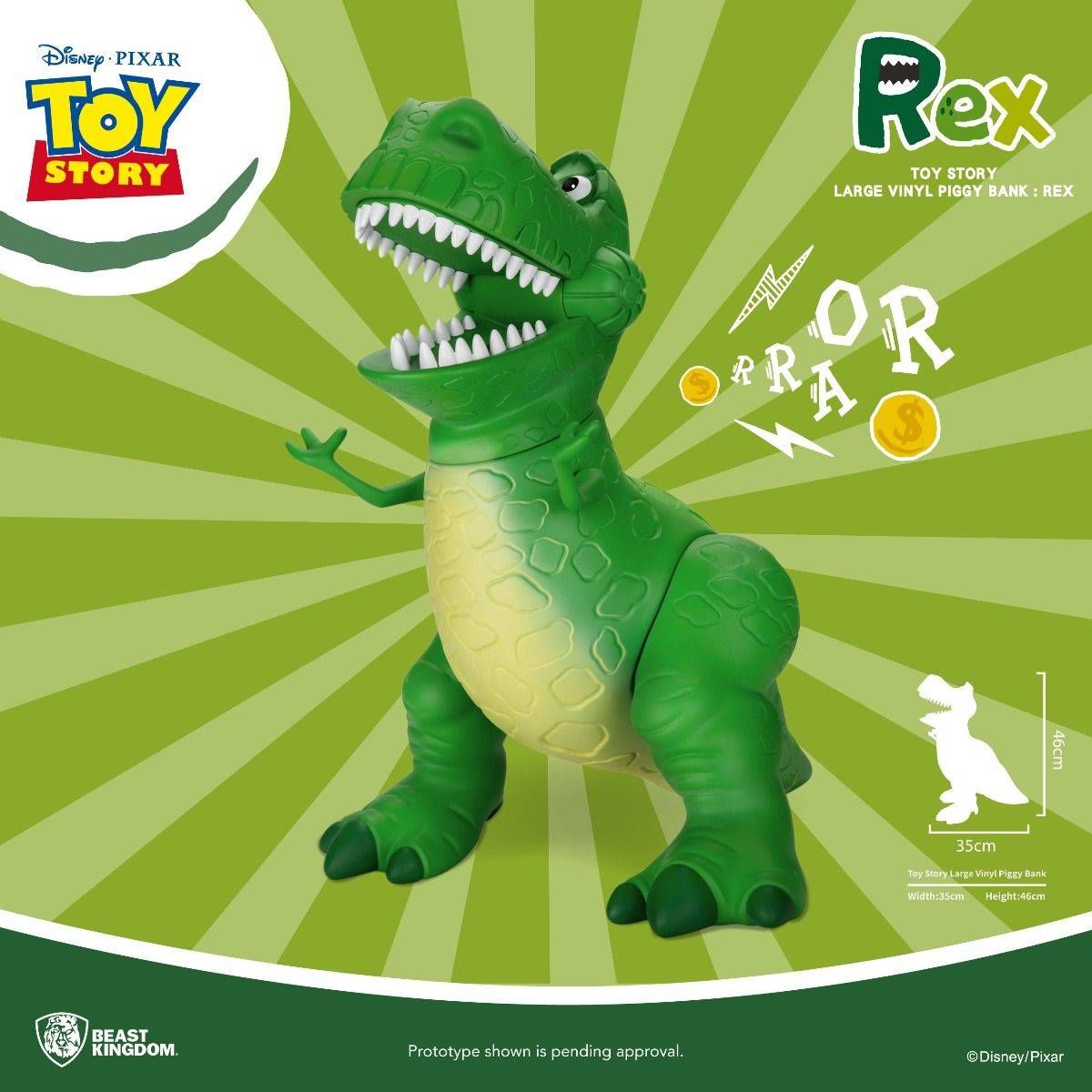 Beast-Kingdom USA | Toy Story Large Vinyl Piggy Bank: Rex