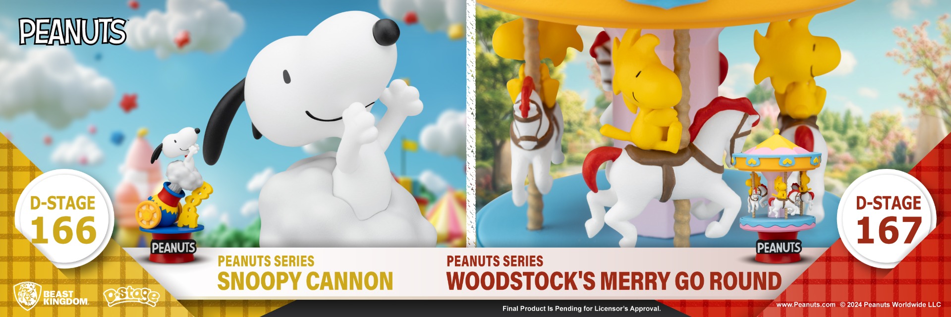 DS-166 - Peanuts Series - Snoopy Cannon, DS-167 - Peanuts Series - Woodstock's Merry Go Round