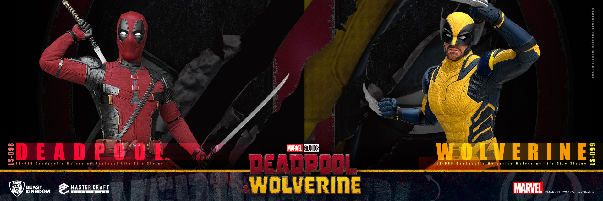 LS-098 Deadpool & Wolverine Deadpool Life Size Statue, LS-099 Deadpool & Wolverine Wolverine Life Size Statue
