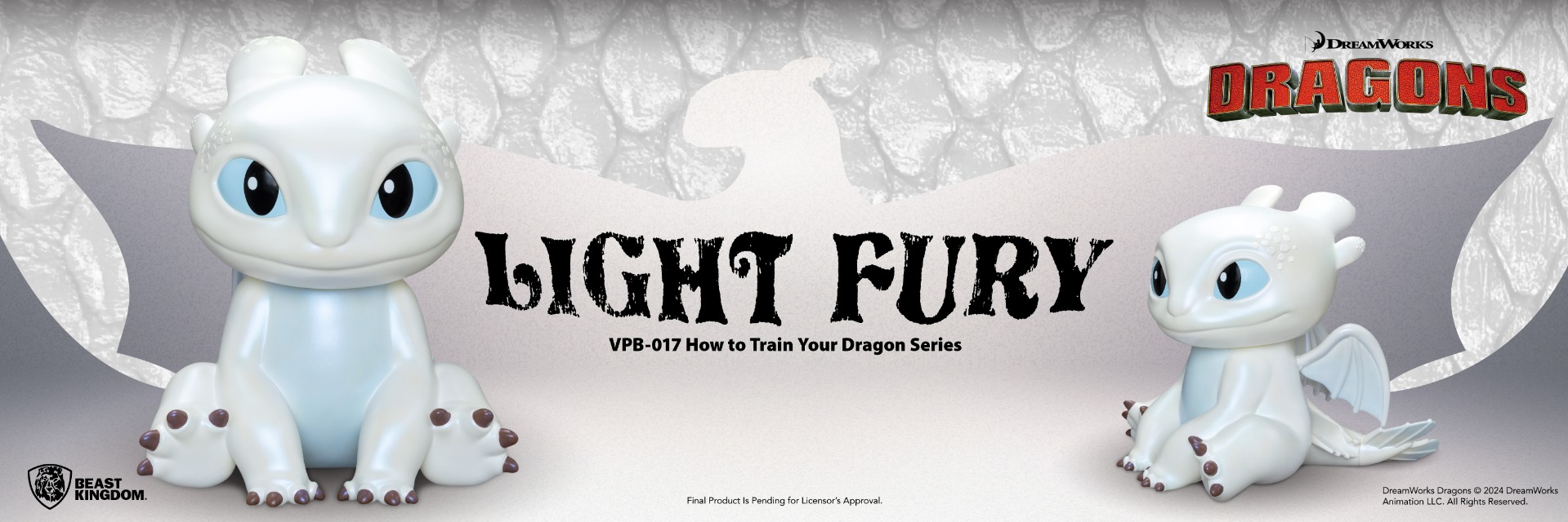 VPB-017 How to Train Your Dragon Series Vinyl Functional Figurines: Light Fury